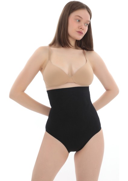 Iz Yapmaz Kaymaz Slikonlu Vücut Şekillendirici Alt Karın Göbek Basen Toparlayıcı Doğum Sonrası Kullanıma Uygun Yüksek Bel Slip Hayalet Seamless Kadın Korse