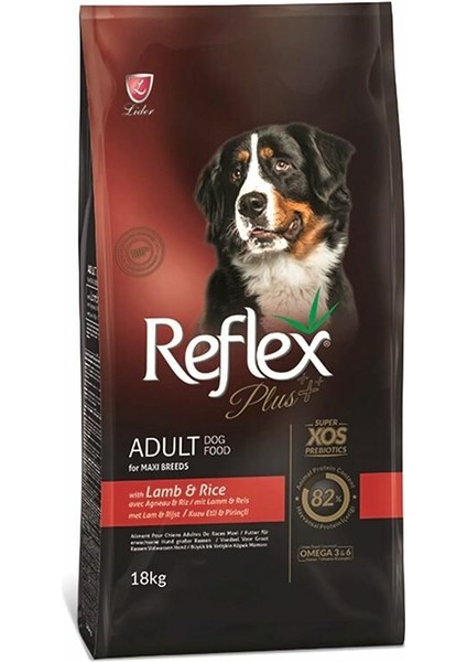 Plus Kuzu Etli ve Pirinçli Büyük Irk Yetişkin Köpek Maması 18 kg