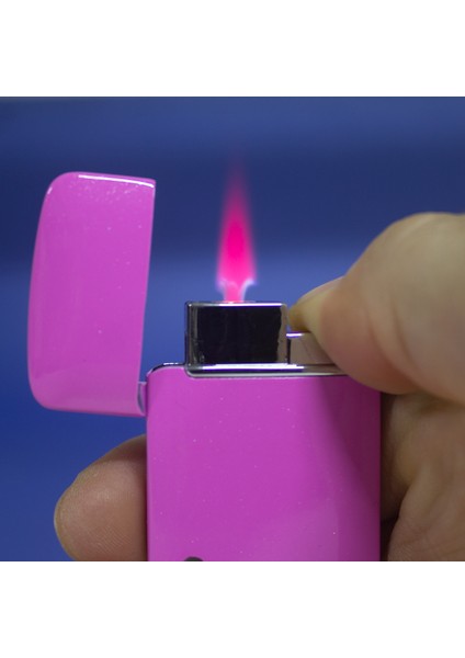 Pembe Çakmak Metal Pembe Alevli Çakmak