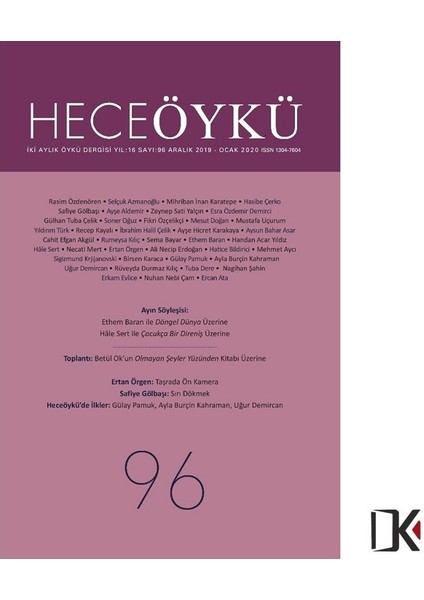 Öykü 96. Sayı Aralık 2019 - Ocak 2020