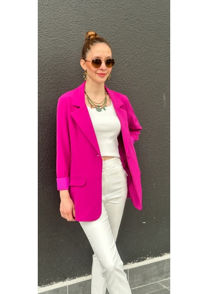 Fuşya Oversize Ceket