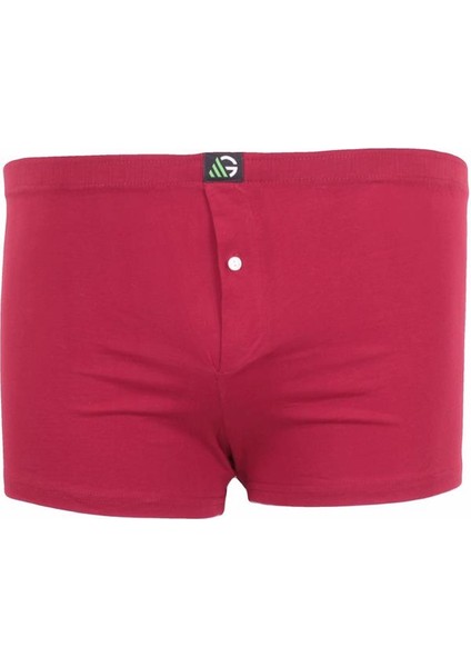 Mocgrande Erkek Büyük Beden Düğmeli Uzun Paça Boxer 11907 Bordo