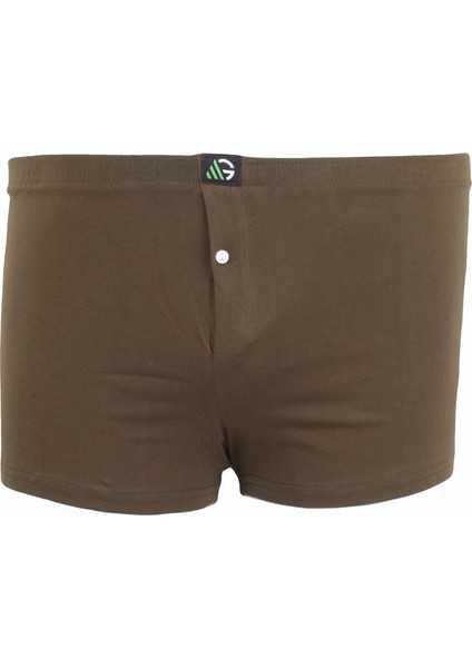 Mocgrande Erkek Büyük Beden Düğmeli Uzun Paça Boxer 11907 Askeri Yeşil