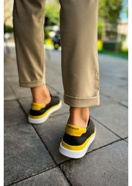 CH979 Santoni Gbt Spor Erkek Ayakkabı Siyah/Sarı fırsatları