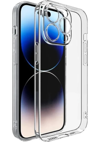 iPhone 14 Pro(6.1) Kılıf Şeffaf Kamera Korumalı Tıpalı Yumuşak Silikon