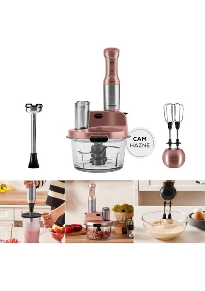 8 In 1 Mastermaid Prosteel Cam Hazneli 6 Bıçaklı Uzun Blender Ayaklı Mutfak Robotu 2500 W