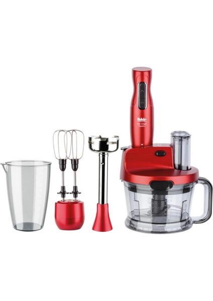 Mr Chef Quadro Blender Seti Rouge Yüksek Performans Turbo Özellikli 4 Bıçaklı