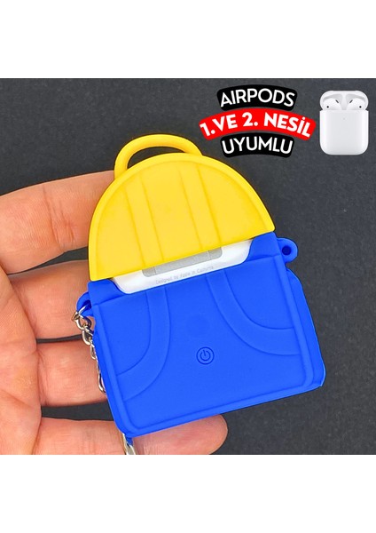 Airpods 1. ve 2. Nesil Uyumlu Iki Gözlü Minyon Çanta Figürlü Koruyucu ve Darbe Emici Silikon Kulaklık Kılıfı fırsatları
