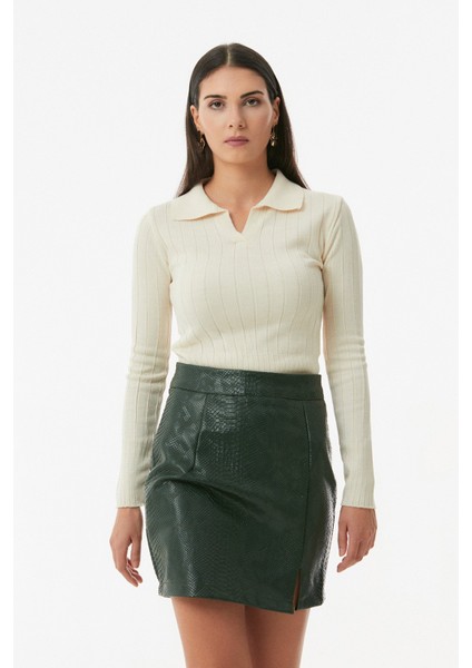 Basic Polo Yaka Triko Kazak