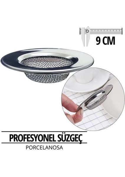 12+2 Adet Profesyonel 9 cm Çap Lavabo Süzgeci Porcelanosa