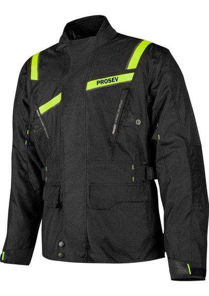 5217 3 Katmanlı Uzun 4 Mevsim Motosiklet Montu Neon