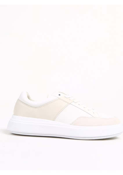 Calvin Klein Beyaz Erkek Sneaker Low Top Lace Up Lth