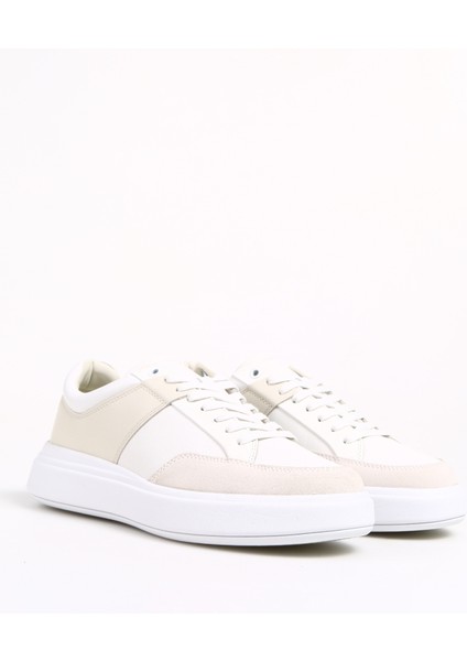 Calvin Klein Beyaz Erkek Sneaker Low Top Lace Up Lth