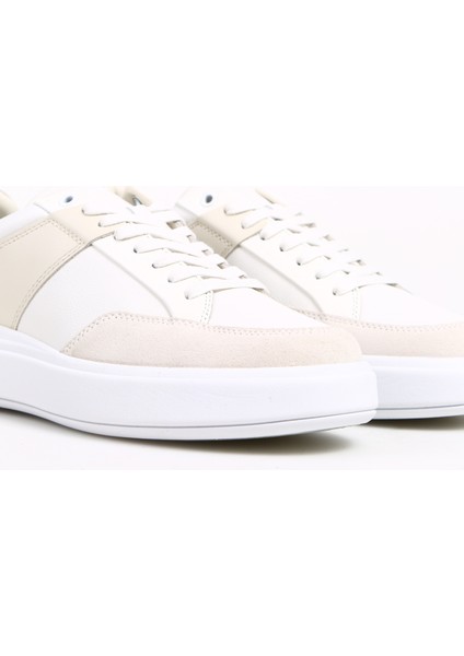 Calvin Klein Beyaz Erkek Sneaker Low Top Lace Up Lth