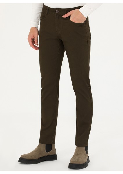 Normal Bel Normal Paça Slim Fit Koyu Haki Erkek Pantolon MICEL23K fiyatları