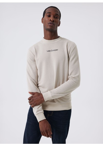 Bisiklet Yaka Bej Erkek Sweatshırt 241 Lcm 241018 Dorre Bej