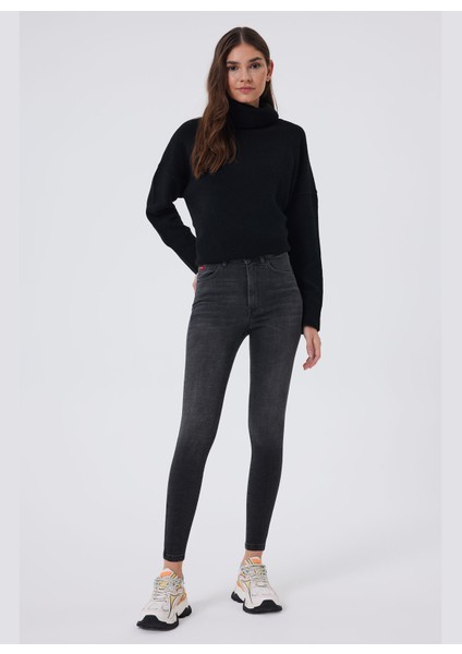 Yüksek Bel Dar Paça Super Skinny Fuşya Kadın Denim Pantolon 241 Lcf 121024 Jaycee Nıcole Mıd