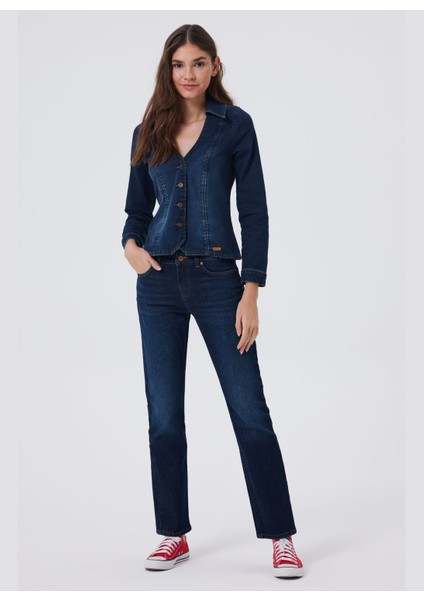 Lee Cooper Standart Klasik Yaka Mavi Kadın Gömlek 241 Lcf 141002 Mısty 1 Denım