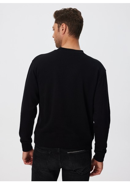Bisiklet Yaka Siyah Erkek Sweatshırt 241 Lcm 241018 Dorre Sıyah
