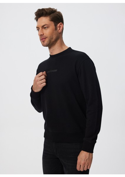 Bisiklet Yaka Siyah Erkek Sweatshırt 241 Lcm 241018 Dorre Sıyah