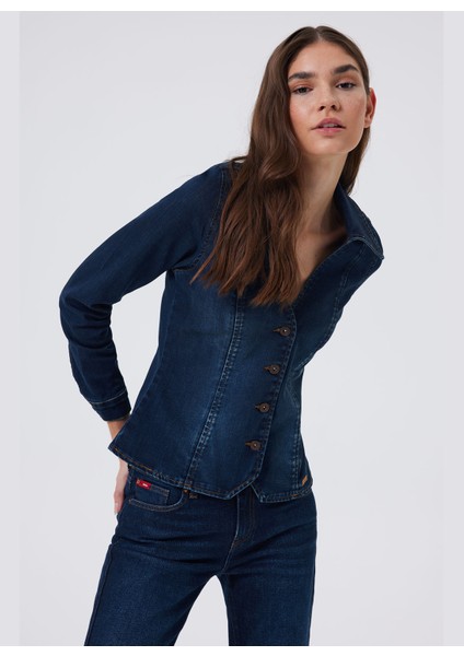 Lee Cooper Standart Klasik Yaka Mavi Kadın Gömlek 241 Lcf 141002 Mısty 1 Denım fiyatları