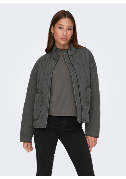 Normal Antrasit Kadın Ceket Onlmartha Washed Quılt Lıfe Jacket