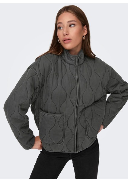 Normal Antrasit Kadın Ceket Onlmartha Washed Quılt Lıfe Jacket indirimleri