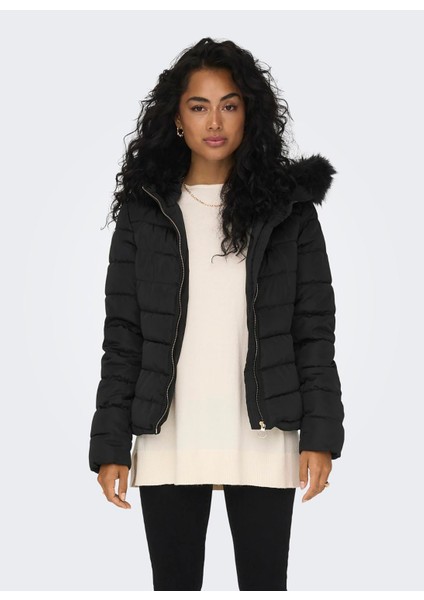 Siyah Kadın Mont Onlellan Quılted Hood Jacket cc Otw fiyatları