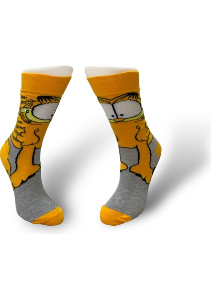 Şık ve Rahat Garfield Çizgi Film Desenli Soket Çorap modelleri