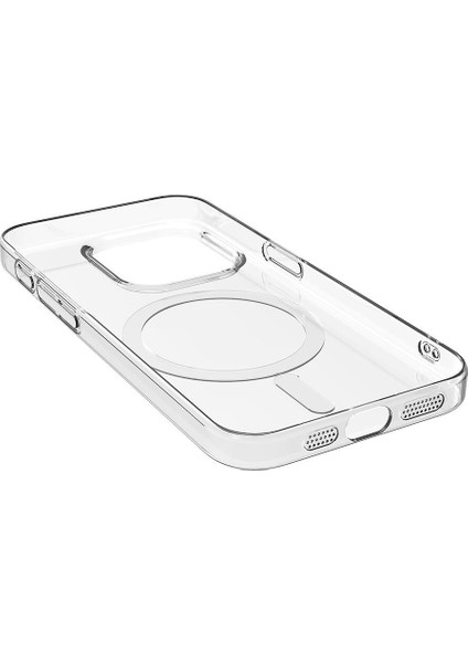Apple Iphone 15 Pro Kılıf Magsafeli Şeffaf Sararmayan Sert Porto Kapak modelleri
