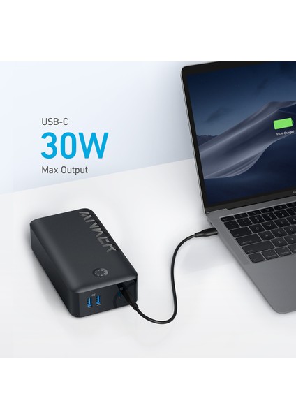 347 Powerbank 40000mAh - PowerCore 40K Taşınabilir Hızlı Şarj Cihazı - 30W - Siyah - A1377 (Anker Türkiye Garantili)