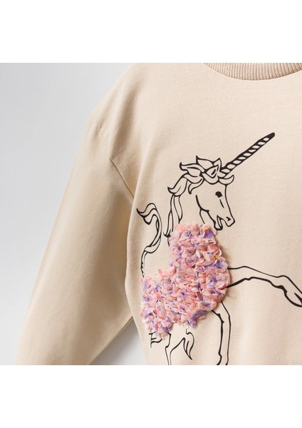 Unicorn Desenli Alt Üst Kız Çocuk Eşofman Takım modelleri