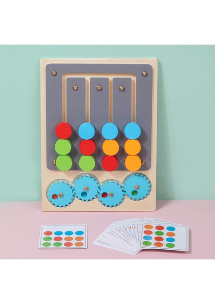 Çocuklar Eğitim Dört Renkli Yürüyüş Satranç 0-3 Yaşında 1 Bebek Montessori Erken Eğitim Oyuncakları Ahşap (Yurt Dışından)