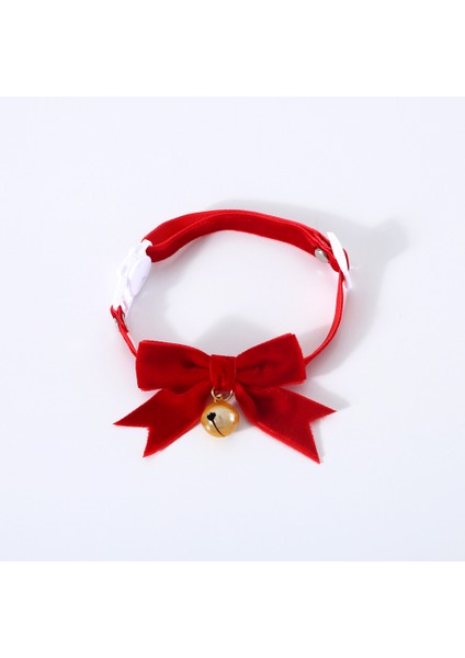 Noel Kadife Elle Bağlanmış Papyon Boğulma Önleyici Toka Evcil Kedi Köpek Tasması Papyon Kedi Gözü Çan (Yurt Dışından)