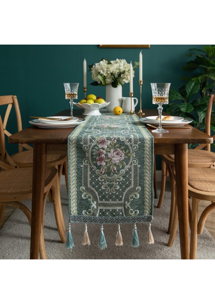 Modern Basit Masa Örtüsü Şönil Püskül Ev Masa Örtüsü Polyester Masa Örtüsü (Yurt Dışından)