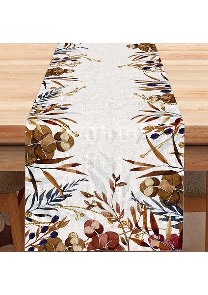Sonbahar Yaprak Masası Koşucu Keten Baskı Oturma Odası Masa Sehpa Tatil Dekorasyonu Iskandinav Masa Örtüsü (Yurt Dışından)