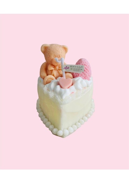 Kalp Şeklinde Pasta Mum/ Heart Cake Candle