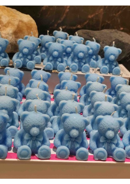 Iv Candles Babyshower 30 Adet Bebe Mavisi Ayıcık Mum
