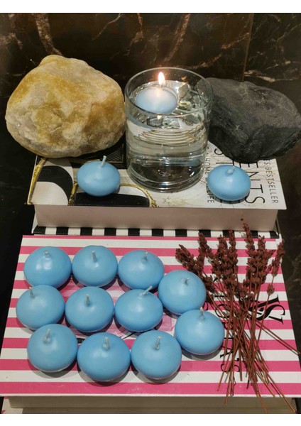 Iv Candles 12'li Bebe Mavisi Suda Yüzen Mum