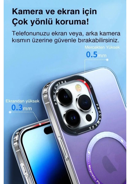 Grass Apple iPhone 14 Pro Uyumlu Gradyan Renkli Magsafe Kılıf Yeşil indirimleri
