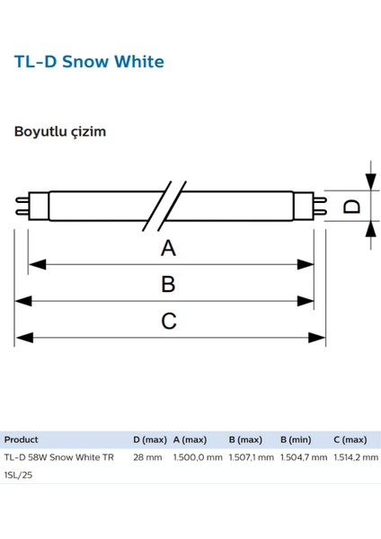 Master Tl-D 58W 12000K Kar Beyazı G13 Duylu Floresan fiyatları