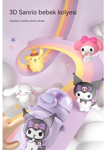 Sanrio Çocuk Sevimli Termos Bardak Kuromi Saman Su Bardağı (Yurt Dışından) indirimleri