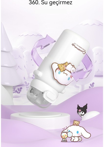 Sanrio Çocuk Sevimli Termos Bardak Kuromi Saman Su Bardağı (Yurt Dışından)