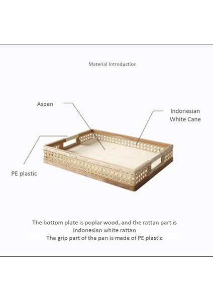 Rattan Sepet Dikdörtgen Kolu Depolama Tepsileri Ev Masa Dekorasyon Kahve / Çay / Suyu / Sunduğu Için Dekorasyon Mutfak Aksesuarı Büyük | Çanta ve Amp;sepet (Yurt Dışından) modelleri