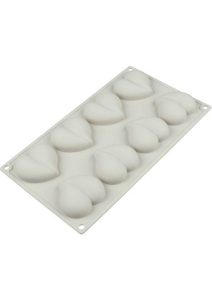 8 Kavite Kalp Silikon Kalıp Kek Dekorasyon Araçları Pişirme Cupcake Truffe Kalıplar Bakeware Formları | Tatlı Dekoratörleri (Beyaz) (Yurt Dışından)