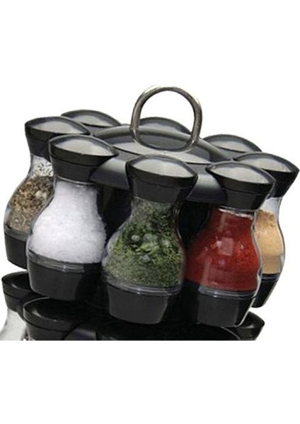 16 Adet Çeşni Set 360 Dönen Baharat Kavanoz Raf Mutfak Cruet Çeşni Şişe Kahve Şeker Seal Kavanoz Konteyner Castor | Raflar ve Amp;tutucular (Yurt Dışından)
