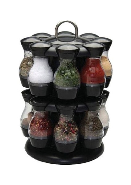 16 Adet Çeşni Set 360 Dönen Baharat Kavanoz Raf Mutfak Cruet Çeşni Şişe Kahve Şeker Seal Kavanoz Konteyner Castor | Raflar ve Amp;tutucular (Yurt Dışından)