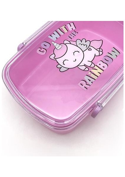 Karikatür Unicorn Öğle Yemeği Kutusu Pembe Sızdırmaz Öğrenci Çocuklar Okula Dönüş Bento Boxes Bpa Ücretsiz Ev Gereçleri Mutfak Aksesuarları | Öğle Yemeği Kutuları (Yurt Dışından)