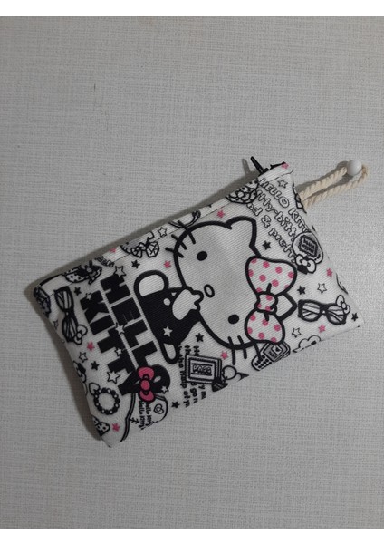 Hello Kity Gri 4 No Desenli Tasarım Kalemlik-Cüzdan