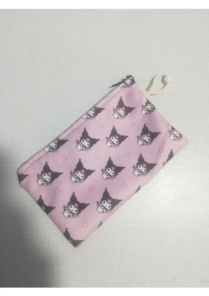 Kuromi Kolaj Lila Desenli Tasarım Kalemlik-Cüzdan